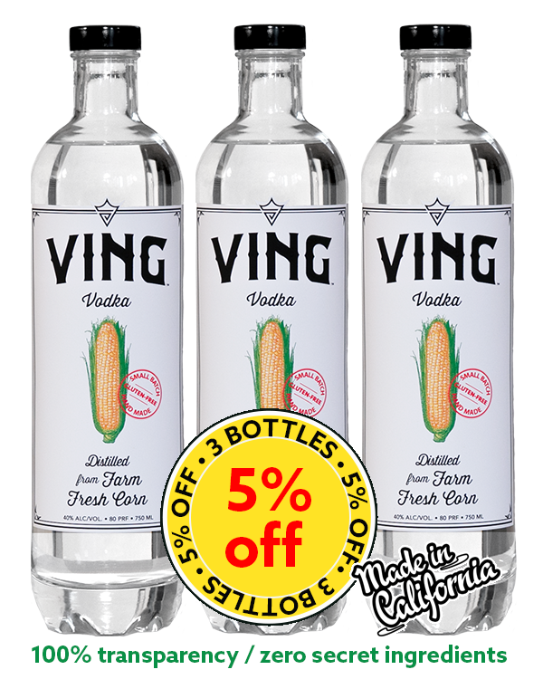 VING Vodka 750mL (Three-Pack) 